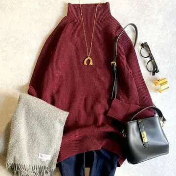 새상품급 TEN x 론 헤르만 울 하이넥 니트 레어 컬러 보틀넥