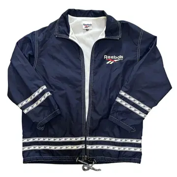 레어 90s Reebok 나일론 자켓 네이비 벡터 로고 M 사이즈