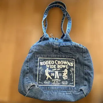 로데오 크라운 데님 큐브 백