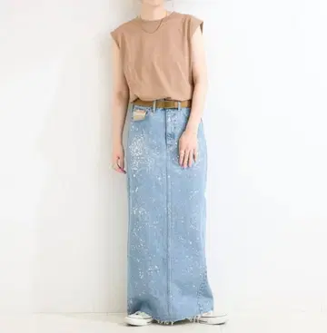 새상품급! DU JOUR/듀  GLITTER JEAN skirt
