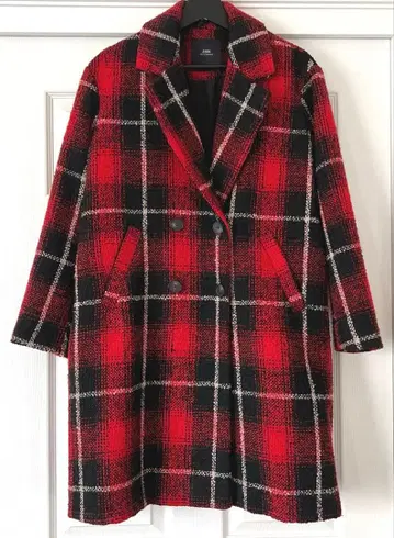 [ 미사용 ] ZARA 트위드 체크 체스터 코트