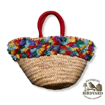 Khaju 카쥬 컬러 프린지 바스켓백 토트