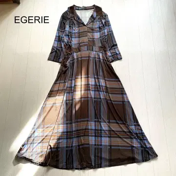 프랑스제 EGERIE 체크 저지 원피스 7부 소매