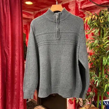 vintage DOCKERS 하프 집업 코튼 니트