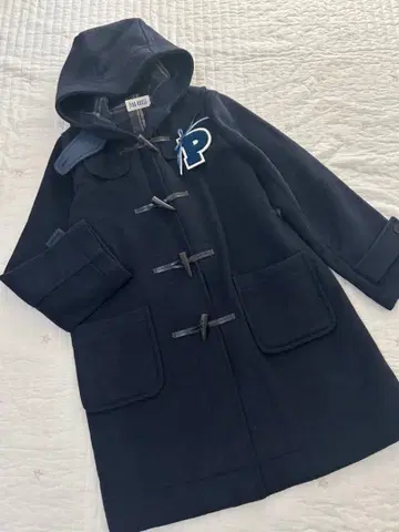 핑크하우스 더플 코트 네이비 2024 사가 와펜 코사지