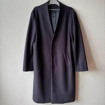 SIPS S 사이즈 남성용 노카라 체스터 코트 네이비 시착만 한 상품