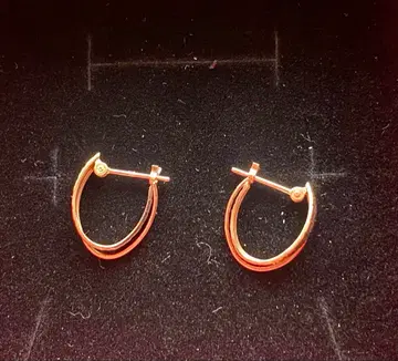 미사용급 새상품급 K10 후프 귀걸이 핑크 골드 귀걸이 양쪽 귀용 10금