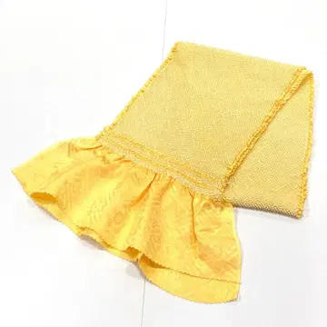 후리소데용 옐로우 계열 순수 실크 쥐어짜기 오비 장식 천