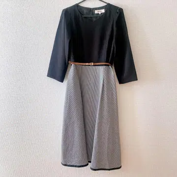 레스 빠세 원피스 체크 플레어 하운드투스 체크 패턴