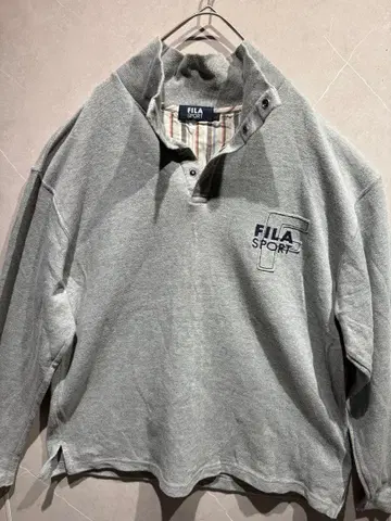 레어 FILA SPORT 자수 로고 풀오버 맨투맨 그레이 남성용 L