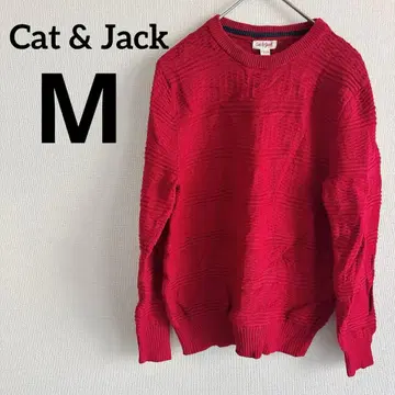 한 점뿐인 Cat & Jack 레드 여성용 니트 스웨터 [ M ]