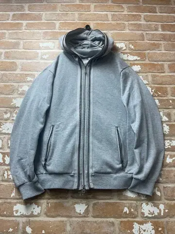 지퍼 후드티 더블 지퍼 그레이 y2k semantic design