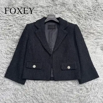 새상품급 정가 13만 폭시 그레이스 트위드 자켓 펄 포멀 네이비