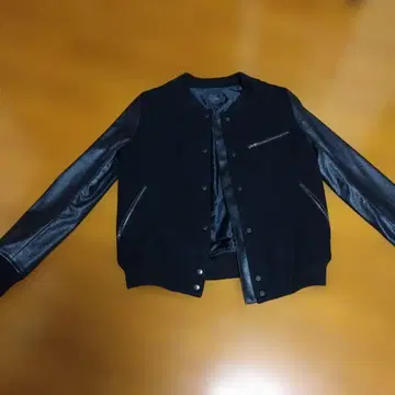 블랙 울 봄버 자켓