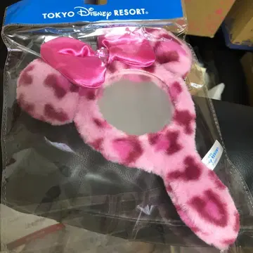 미니 거울 레오파드 무늬 핑크 레오파드