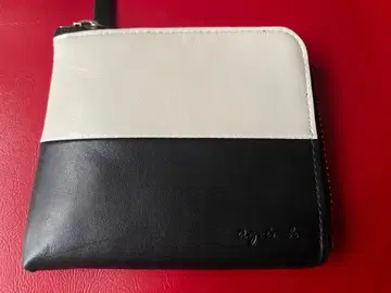 agnis b. 코인 케이스/카드 케이스? 블랙 화이트 콤비