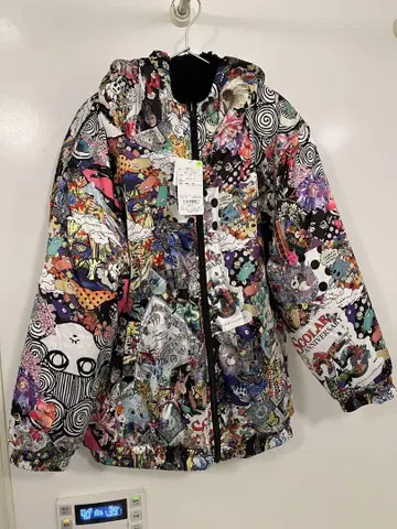 스칼라 컬러풀 아트 프린트 속기모 자켓