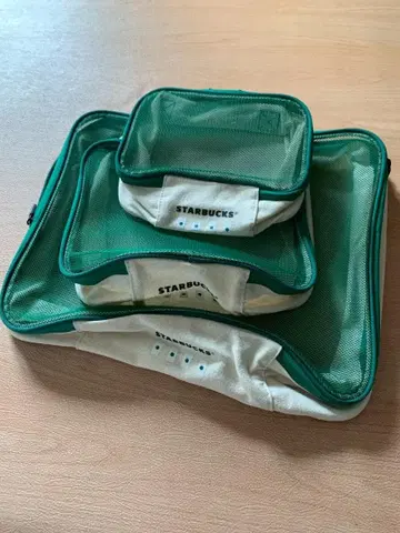 스타벅스 STARBUCKS 해외 대만 트래블 파우치 의류 수납 3개 세트