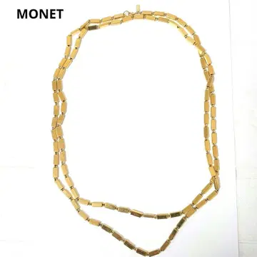 롱 MONET 목걸이 골드 빈티지 스퀘어 체인