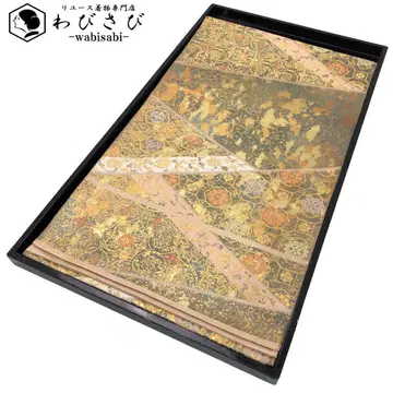 후쿠로 오비 니시진 비단 하토리 직물 호박 금실 골드 컬러 O-4348