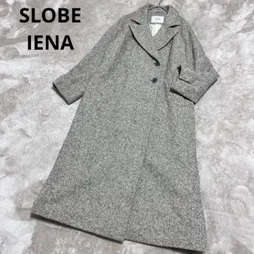 슬로브 이에나 울 헤링본 오버코트 롱 코트