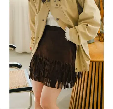 스웨이드 미니 스커트 kastane