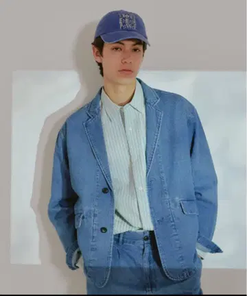 whimsic 데님 테일러드 자켓