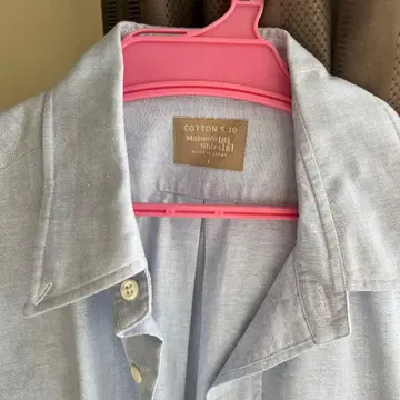 코튼 긴팔 셔츠 라이트 블루 일본제