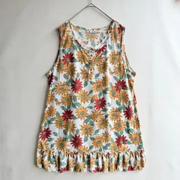 릴리멜리 여성용 슬리브리스 티셔츠 4L 보타니컬