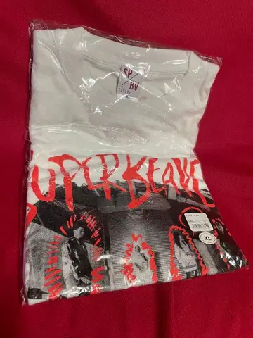 SUPERBEAVE 회원 총회 포토 T셔츠 XL 사이즈 화이트/레드