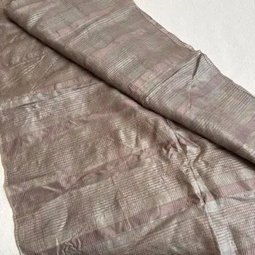 100% 실크 체크 무늬 스톨 그레이 계열