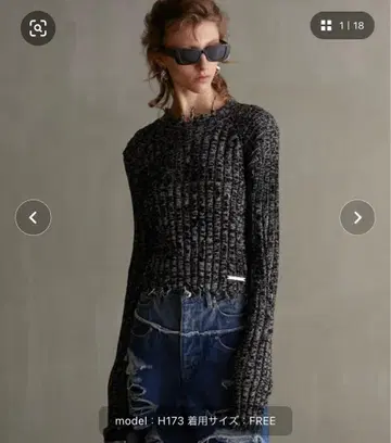 PRANK PROJECT 데미지 니트 풀오버 FREE 사이즈 블랙