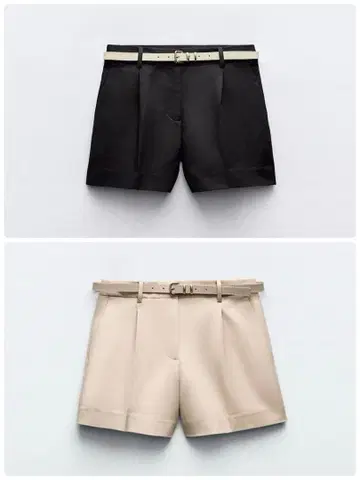 벨트 디테일 다트 버뮤다 팬츠 ZARA