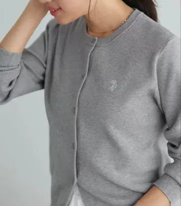 U.S.POLO ASSN. 니트 가디건 그레이