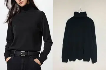 유니클로 UNIQLO XXL 블랙 캐시미어 터틀넥 니트