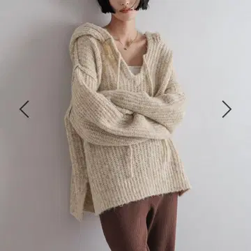 LOWRYS FARM 멜란지 후드 니트 풀오버