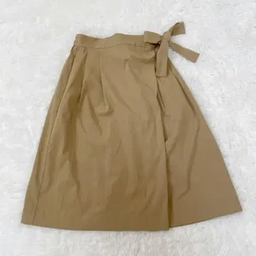 [ 아위이에프 ] AuieF 플레어 스커트 ( M ) 리본 베이지 귀여운