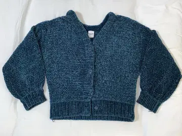 Omekashi 숏 기장 가디건 블루