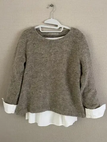 United arrow 울모헤어 혼방 긴팔 레이어드 니트