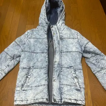 데님풍 후드 부착 자켓