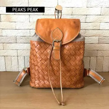 PEAKS PEAK 가죽 뜨개질 x 캔버스 백팩