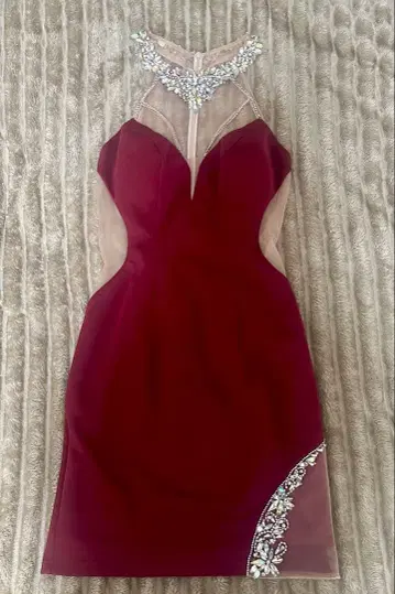 [ 엔젤알 ] 버건디 보르도 레드 드레스 S