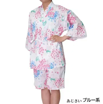 꽃무늬 진베이 수국 블루 계열