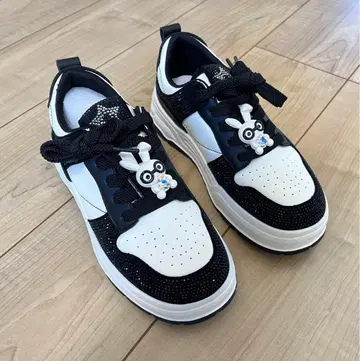 스와로브스키 장식 캐주얼 스니커즈 소가죽 캐주얼 슈즈 23.5