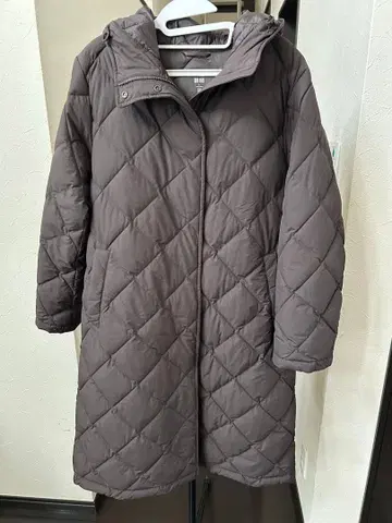 PUFFTECH 다크 브라운 퀼팅 다운 자켓