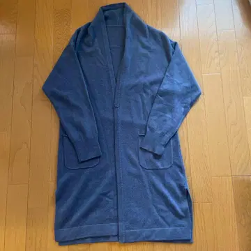 캐시미어 100% 다크 블루 롱 가디건