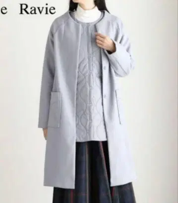 라이트 그레이 롱 코트 라이너 포함