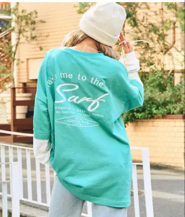 아나프 민피 [새상품] 서프 자수 로고 레이어드 스타일 맨투맨