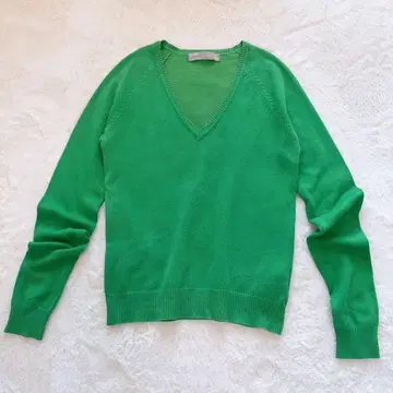 [ 자라 ZARA ] 코튼 블렌드 V넥 얇은 소재 니트 (S) 예쁜 색상