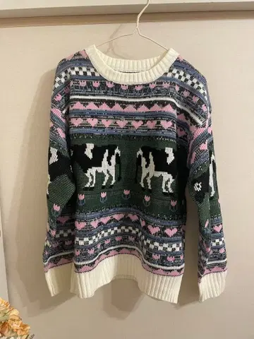 merry jenny 메리제니 소 패턴 하트 니트 스웨터 긴팔